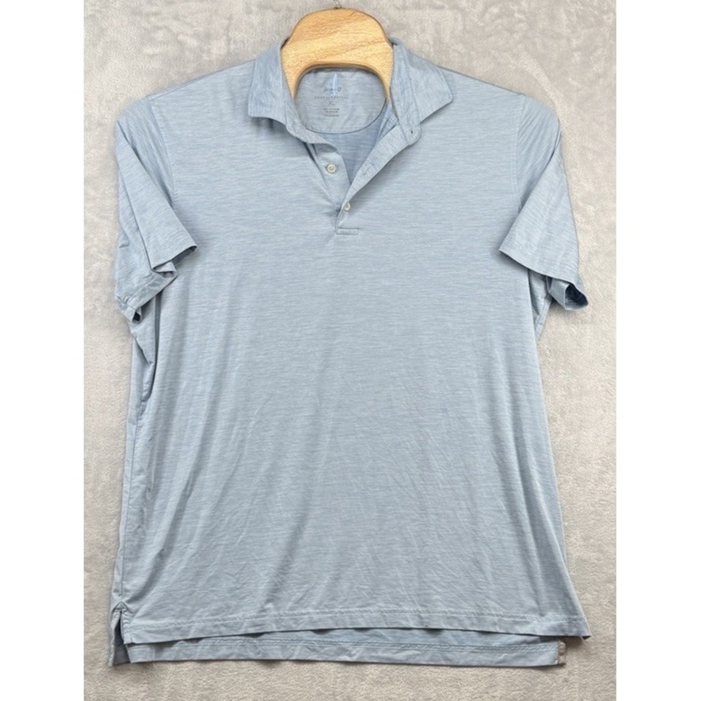 johnnie-O Featherweight Peformance Golf Polo Shirt Light Blue Men's Size XL READ
